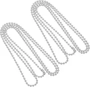 [BELLIFFY] Diy Craft Chain 36 Long Stainless Steel Ball Bead Chain 4 Connectors Silver