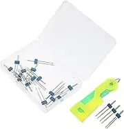 Beatifufu 1Set Sewing Machine Twin Needles with Storage Box Double Needles for Knitted Fabrics More Convenient Threading Device Included Durable Sewing Accessory