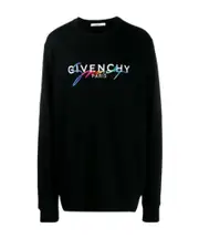 Rainbow embroidered logo sweater XXL black
