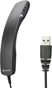ALTEAM Wired Portable USB Handset Plug and Play with 2M Long Cable for Softphone Lightweight 78g, Retro, Volume Control, Microphone Mute