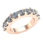2.1 Ctw Round Cut Diamond Ladies U-Prong Wedding Half Eternity Band 14k Gold