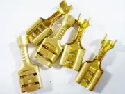 10x Flat Blade Straight Blade Receptacle 6,3mm Brass #11-43/4