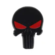 2 Pcs Black Skull With Red Eyes Metal Car Sticker