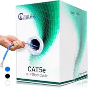 Newyork Cables CAT5e 1000ft UTP Solid Conductor Cable| 24 AWG LAN Network Ethernet Wire | High Bandwidth 350 MHz Bulk Internet Cable| Blue