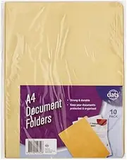 Yellow Files Folder Pack of 10 Fits Foolscap Office Home A4 355 x 241mm