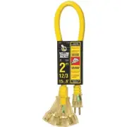 Yellow Jacket 2' 12/3 3-Outlet Cord