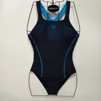 在飛比找蝦皮購物優惠-【登瑞體育】SPEEDO 女款連身泳衣 黑x藍/含胸罩/抗氯