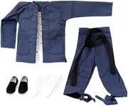 Generic Tang Tang Tang Kung Fu Uniform Top Top Coat, with Pants, Realistic Fashion Uniforms Costumes for 12 Inches Dressed Accs