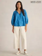 White Stuff Blue Marley Jacquard Top (F13893) | $150