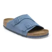 New Birkenstock Zurich Suede Leather Sandals EU 39 Blue slides shoes arizona