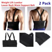 2 Packs Weight Lift Lumbar Lower Back Waist Support Belt Brace Suspender Work