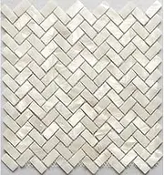 Genuine White Herringbone Mother of Pearl Mosaic Tile for Bathroom Kitchen Wall Shower Spa Tile Backsplash