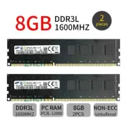 Samsung 16GB 2x 8GB 1600MHz DDR3L PC3L-12800 240Pin DIMM Desktop Memory SDRAM BT