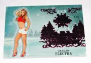 2015 Benchwarmer CARMEN ELECTRA Holiday #2 Pink Foil Variant/5 PLAYBOY Baywatch