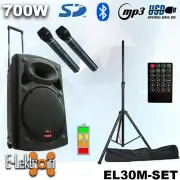E-Lektron EL30-M 12" inch Portable PA Bluetooth Linkable Speaker Mics & stand