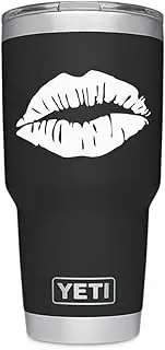 Kissy Lips Decal. Makes a hot Statement! Great for car and Truck Windows, MacBook laptops, iPad Tablets, iPhone Cell Phones and More! (White, 3")