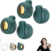 Portable Silent Mini Bladeless Fan Clip On, Outdoor Waist Fan Cool Clip, Adjustable 3-Speed Suspended Fans for Shirt, Personal Rechargeable Mini Waist Fan, Suitable For Travel Office (Green*2)