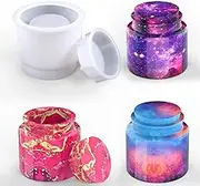 Juome Jar Resin Molds Silicone, Jars Silicone Molds with Lid for Epoxy Resin Casting for DIY Jewelry Storage Box, Candy Container, Candle Holder, Home Decoration