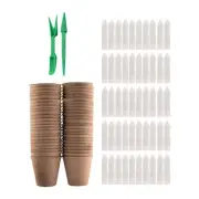 50x Peat Pots Flower Disposable Round Tomato Saplings Seed Starter Trays Kit