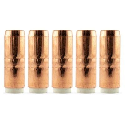 Bernard Style 400 Amp 4591 Cylindrical Copper MIG Nozzle / Shroud - 5 Pack