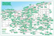 Golf Road Map - Cleveland, Ohio Golf Map - Golf Travel Map - Golf Assessory