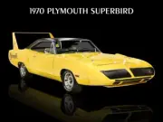 1970 Plymouth Superbird in Yellow w. Vinyl Top Metal Sign: 12x16" & Ships Free