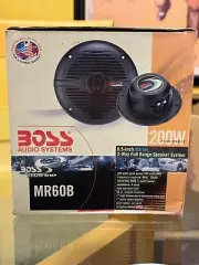 Boss Audio MR60 6.5"inch Round 200W Waterproof Marine Boat Speakers (Pair) WHITE