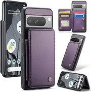 [ELEPIK] for Google Pixel 8 Pro Case with Card Holder, Kickstand [4 Card/Cash Holder] [for Women & Men] [Durable PU Leather] Magnetic Wallet Phone Cover for Pixel 8 Pro, Fashion Purple