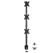 Triple LCD Monitor Desk Stand, Desktop Mount, Stacked Vertical 3 Screens up t...