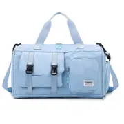 Sky Blue Holographic Gym Duffel Bag Dry Wet Separation Large Capacity Duffle Bags