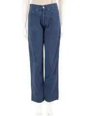 Blue Denim Medusa Stud Straight Leg Jeans