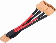 XT60 Parallel Battery Pack Connector Adapter Silicone Jacket Fast Charging RC Lipo 1 Male to 2 Female 1 Female to 2 Male 14AWG Cable 14cm Length RC Accessory