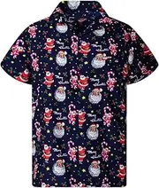 [Generic] Colla Shirt Men Loose 3D Christmas Print Short Sleeved Shirt Lightweight Pullover