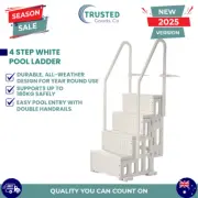 VEVOR 4-Step White Robust Pool Ladder of 2 Handrails for 1219.2-1371.6 mm Pools