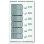 8273 Contura Water Resistant 12V DC Circuit Breaker Panel, White, 6 Position