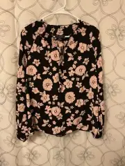 Social Standard by Sanctuary Tallie Long Sleeve Peasant Top Floral size Large
