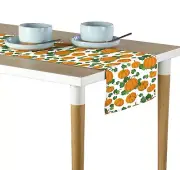 Pumpkin Patch Scroll White Table Runner - 12"x72" or 14"x108"