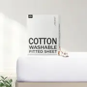 100% Cotton Fitted Sheets Queen Size, 300 Thread Count Percale Sheets for Que...