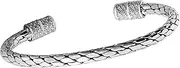 [Treasure Bay] TreasureBay Mens Solid 925 Sterling Silver Bangle Bracelet, Torque Bangle for Men