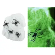 Glow In The Dark Spiders & Web Decoration 28g
