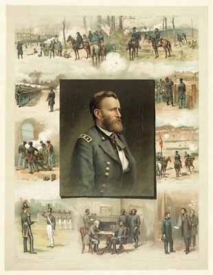 Grant from West Point to Appomattox Thulstrup 8x12 Canvas! Beautiful! Repro