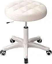 Saddle Stool Ergonomic,Heavy-Duty 360° Rolling Chair,Adjustable Height 35-45cm,for Massage Home Office,Bearing Weight 440lbs(White)