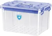 kokiya Medicines Storage Box First Aid Medication Storage Box Clear with Hand...