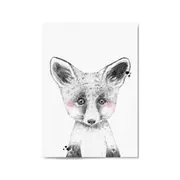 Cute Blushing Baby Fox Nursery Animal Wall Art