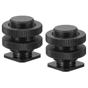Female 1/4" to Male 5/8" Camera Hot Shoe Mount Flash Shoe Mount Adapter, 2pcs