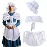 Colonial Costume Accessories Maid Waitress Aprons Shawl Mobs Caps Maid Costumes