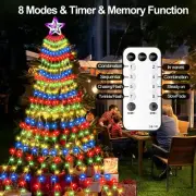 Christmas Hanging Lights for Tree 8-Lighting Modes Fairy String Curtain Lights