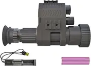 NK007 Digital Night Vision Monocular - 720P HD with IR, 4 Adapter Rings, Rechargeable Battery - for Hunting, Camping & Security