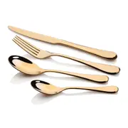 56pc Stanley Rogers Chelsea Stainless Steel Cutlery Family Tableware Set Gold