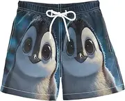 [RPLIFE] Swimming Trunks for Kids, Toddler Swim Shorts 2t, Cute Penguin Big Eyes
